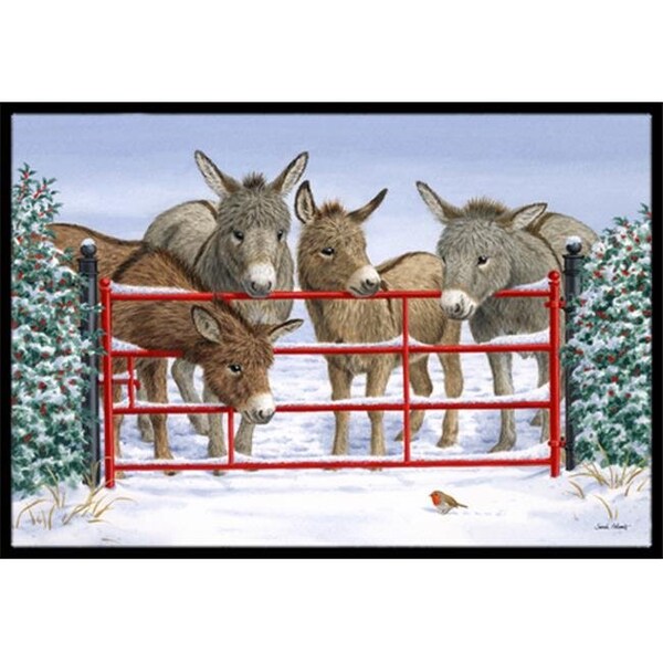Carolines Treasures ASA2198MAT Donkeys & Robin Indoor or Outdoor Mat; 18 x 27 ASA2198MAT - main